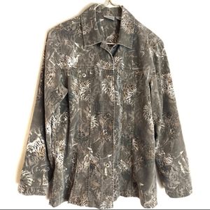 CHICOS Animal Print Light Weight Jacket Size 1